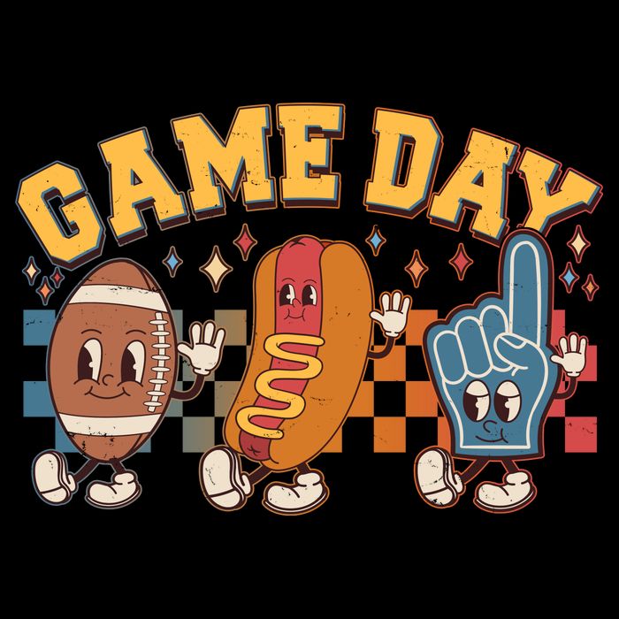 Retro Cartoon Football Game Day 16 in Basic Backpack