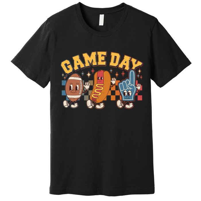 Retro Cartoon Football Game Day Premium T-Shirt