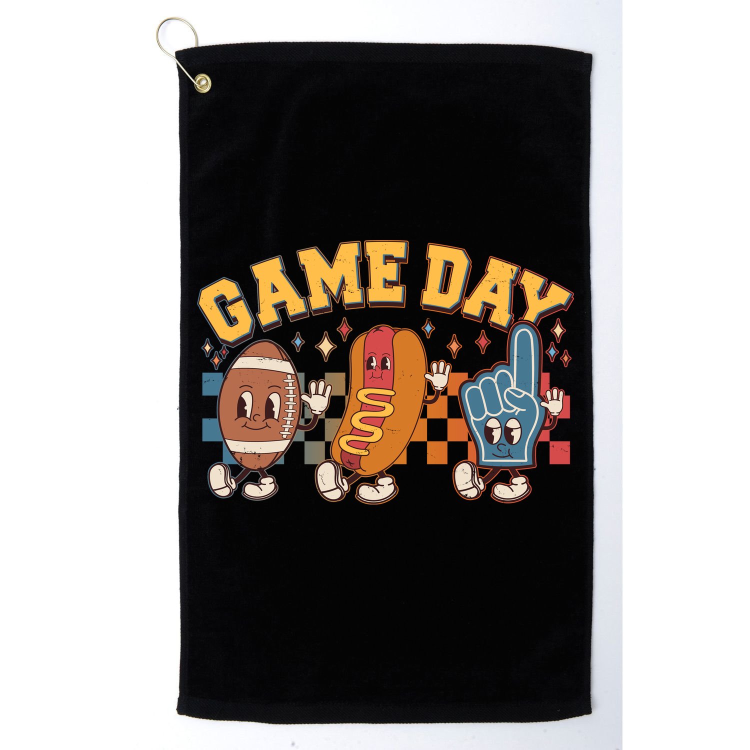 Retro Cartoon Football Game Day Golf Towel