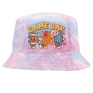 Retro Cartoon Football Game Day Tie-Dyed Bucket Hat