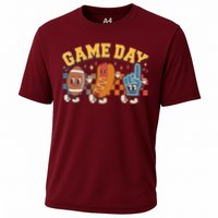 Retro Cartoon Football Game Day Cooling Performance Crew T-Shirt