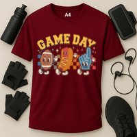 Retro Cartoon Football Game Day Cooling Performance Crew T-Shirt