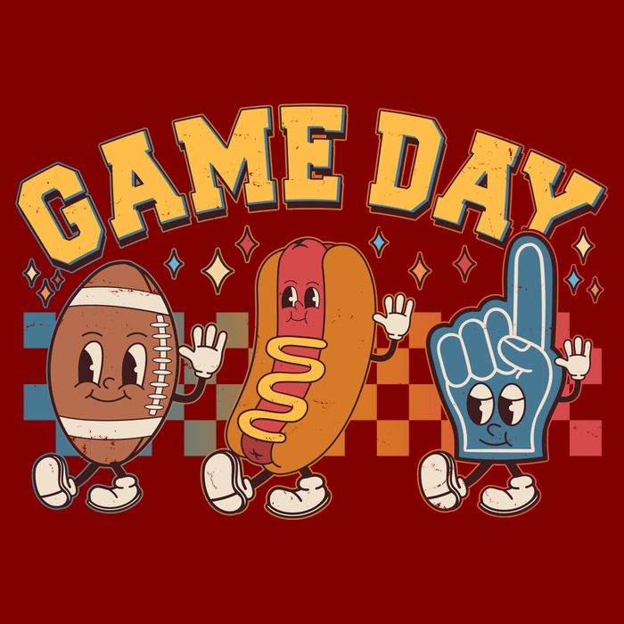 Retro Cartoon Football Game Day Cooling Performance Crew T-Shirt
