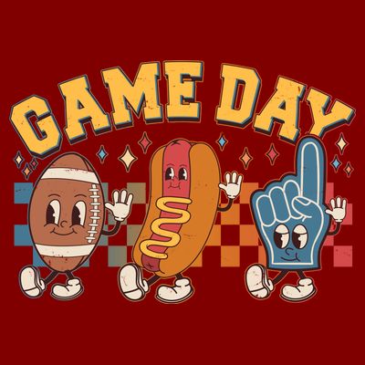 Retro Cartoon Football Game Day T-Shirt
