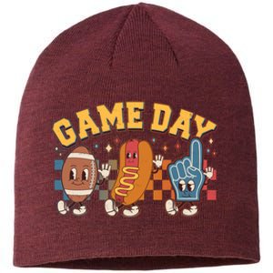 Retro Cartoon Football Game Day Sustainable Beanie