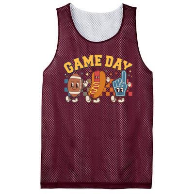 Retro Cartoon Football Game Day Mesh Reversible Basketball Jersey Tank