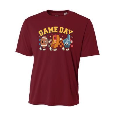 Retro Cartoon Football Game Day Performance Sprint T-Shirt