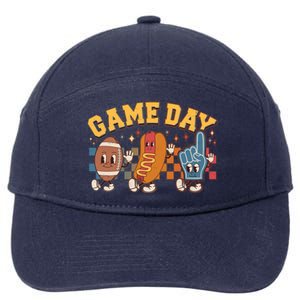 Retro Cartoon Football Game Day 7-Panel Snapback Hat