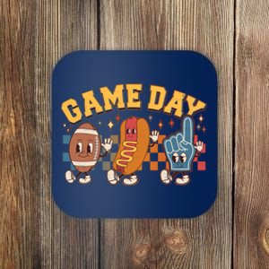 Retro Cartoon Football Game Day Coaster