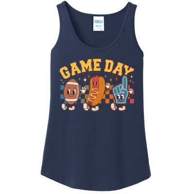 Retro Cartoon Football Game Day Ladies Essential Tank