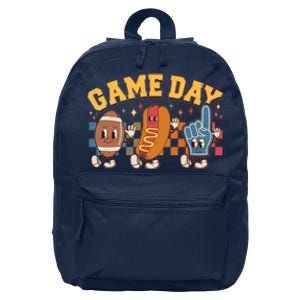 Retro Cartoon Football Game Day 16 in Basic Backpack