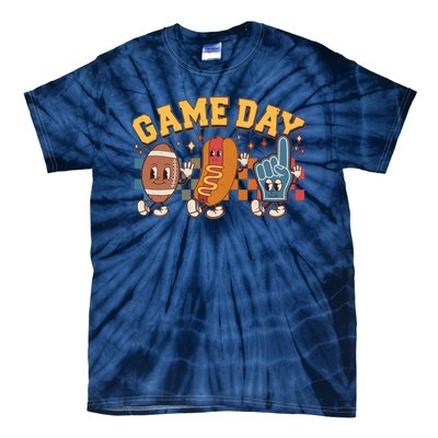 Retro Cartoon Football Game Day Tie-Dye T-Shirt