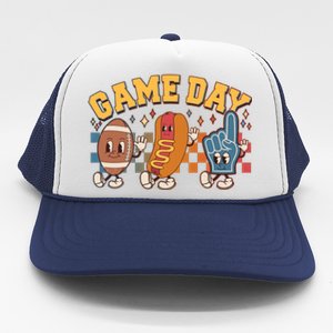 Retro Cartoon Football Game Day Trucker Hat