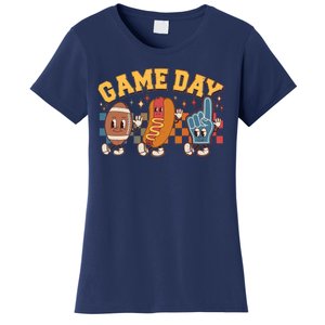 Retro Cartoon Football Game Day Women's T-Shirt