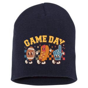 Retro Cartoon Football Game Day Short Acrylic Beanie