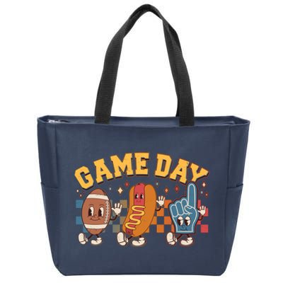 Retro Cartoon Football Game Day Zip Tote Bag