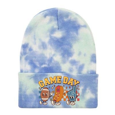 Retro Cartoon Football Game Day Tie Dye 12in Knit Beanie