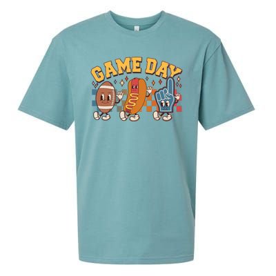 Retro Cartoon Football Game Day Sueded Cloud Jersey T-Shirt