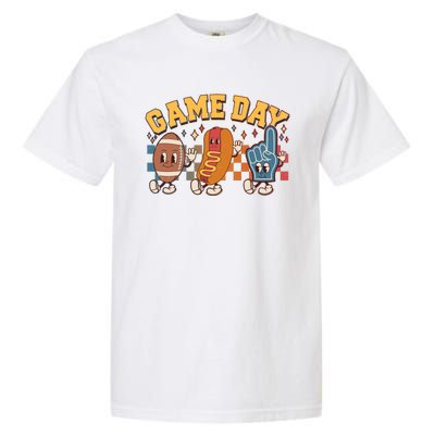 Retro Cartoon Football Game Day Garment-Dyed Heavyweight T-Shirt