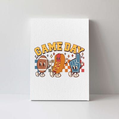 Retro Cartoon Football Game Day Canvas