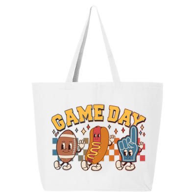 Retro Cartoon Football Game Day 25L Jumbo Tote