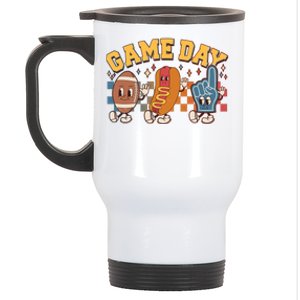 Retro Cartoon Football Game Day Stainless Steel Travel Mug