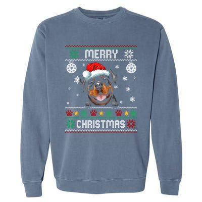 Rottweiler Christmas Funny Dog Lover Xmas Ugly Sweater Meaningful Gift Garment-Dyed Sweatshirt