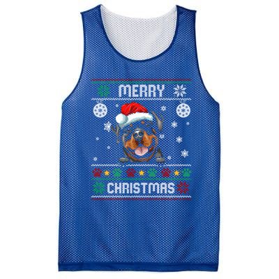 Rottweiler Christmas Funny Dog Lover Xmas Ugly Sweater Meaningful Gift Mesh Reversible Basketball Jersey Tank