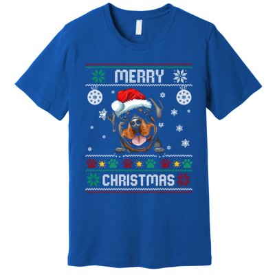 Rottweiler Christmas Funny Dog Lover Xmas Ugly Sweater Meaningful Gift Premium T-Shirt