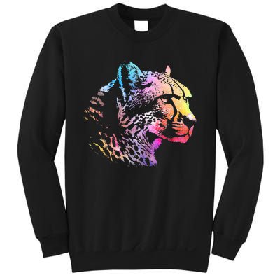 Rainbow Cheetah Face Wildlife Safari Zookeeper Zoologist Sweatshirt