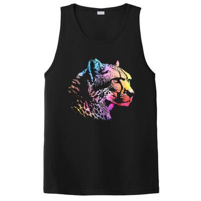 Rainbow Cheetah Face Wildlife Safari Zookeeper Zoologist PosiCharge Competitor Tank