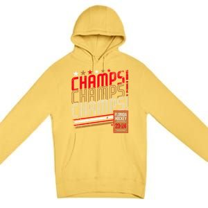 Retro Champs Florida Hockey 2024 Premium Pullover Hoodie