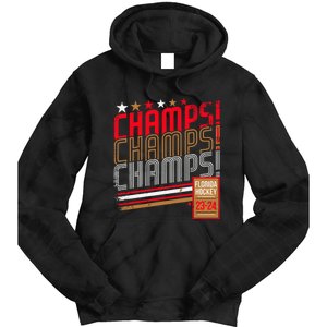 Retro Champs Florida Hockey 2024 Tie Dye Hoodie