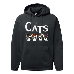 Rockin Cat Funny Music Lover Design Performance Fleece Hoodie