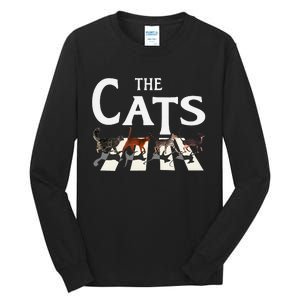 Rockin Cat Funny Music Lover Design Tall Long Sleeve T-Shirt