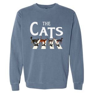 Rockin Cat Funny Music Lover Design Garment-Dyed Sweatshirt