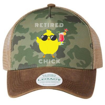 Retired Chick Funny Retirement Party Legacy Tie Dye Trucker Hat