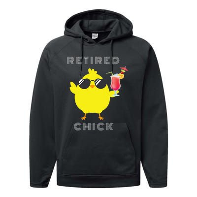 Retired Chick Funny Retirement Party Performance Fleece Hoodie