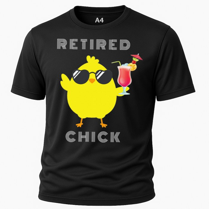 Retired Chick Funny Retirement Party Cooling Performance Crew T-Shirt