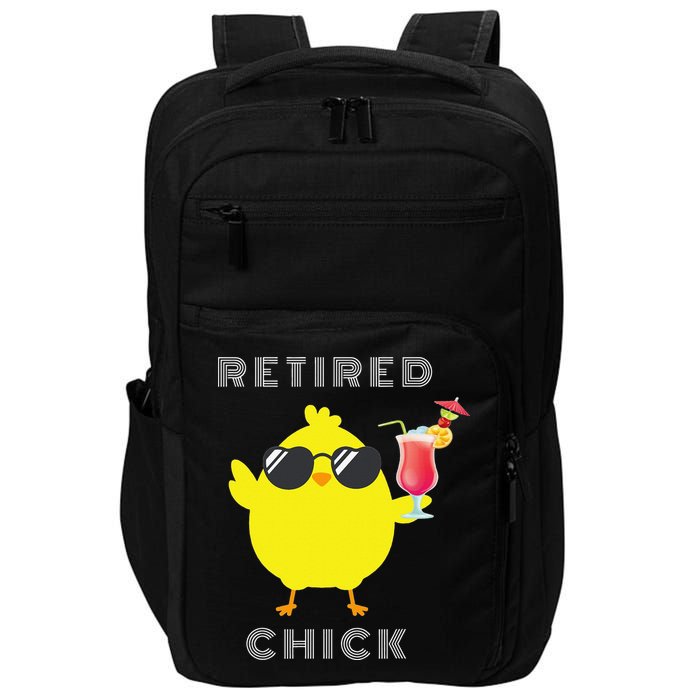 Retired Chick Funny Retirement Party Impact Tech Backpack
