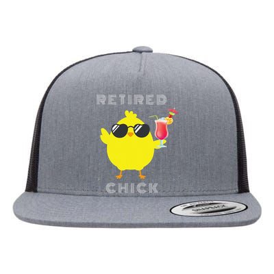 Retired Chick Funny Retirement Party Flat Bill Trucker Hat