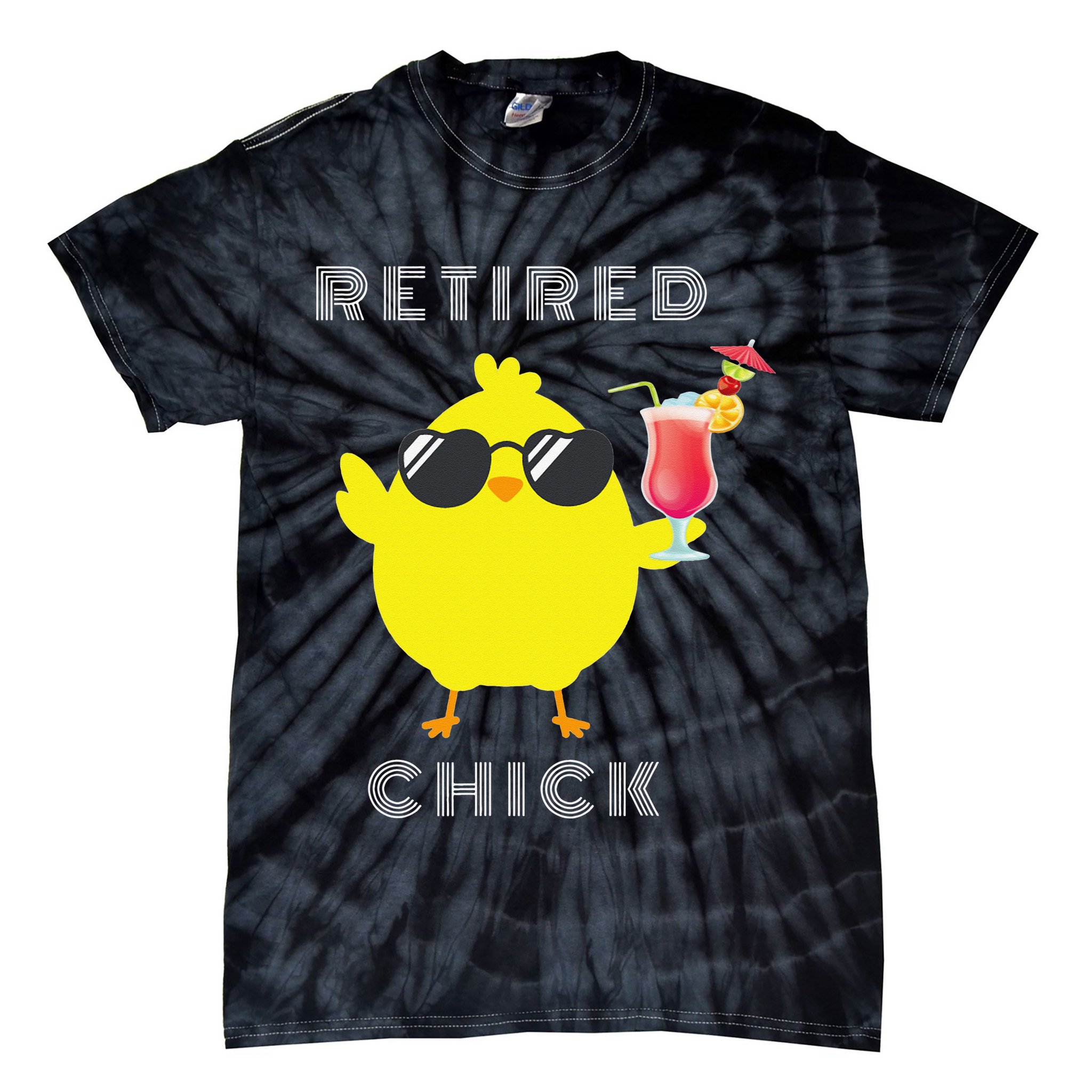 Retired Chick Funny Retirement Party Tie-Dye T-Shirt