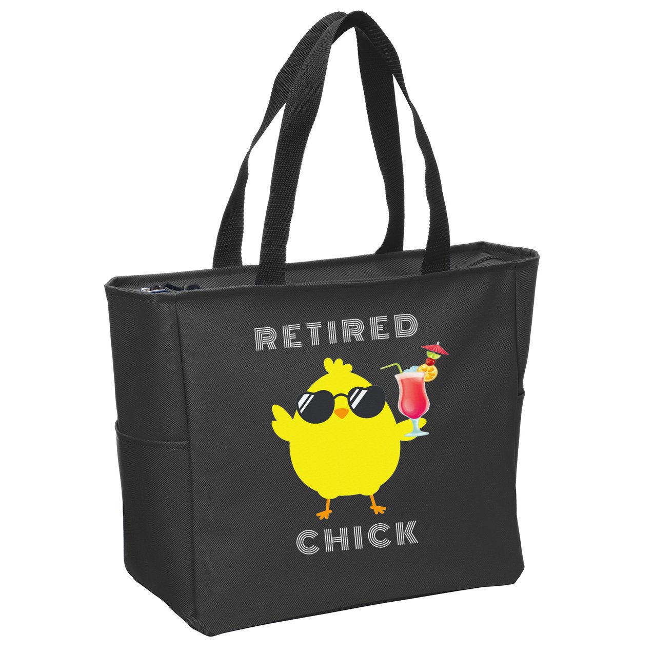 Retired Chick Funny Retirement Party Zip Tote Bag