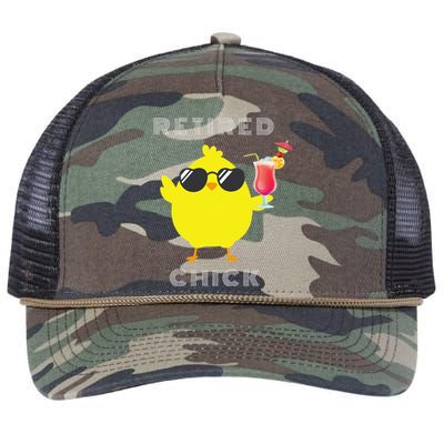 Retired Chick Funny Retirement Party Retro Rope Trucker Hat Cap