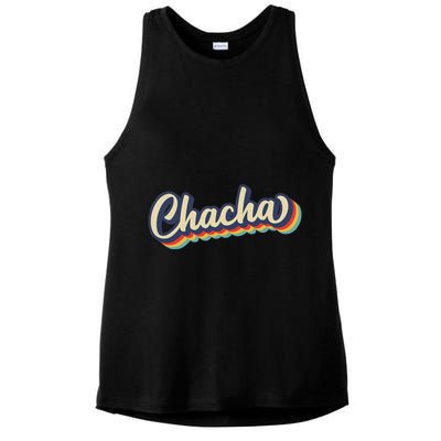 Retro Chacha FatherS Day Ladies PosiCharge Tri-Blend Wicking Tank