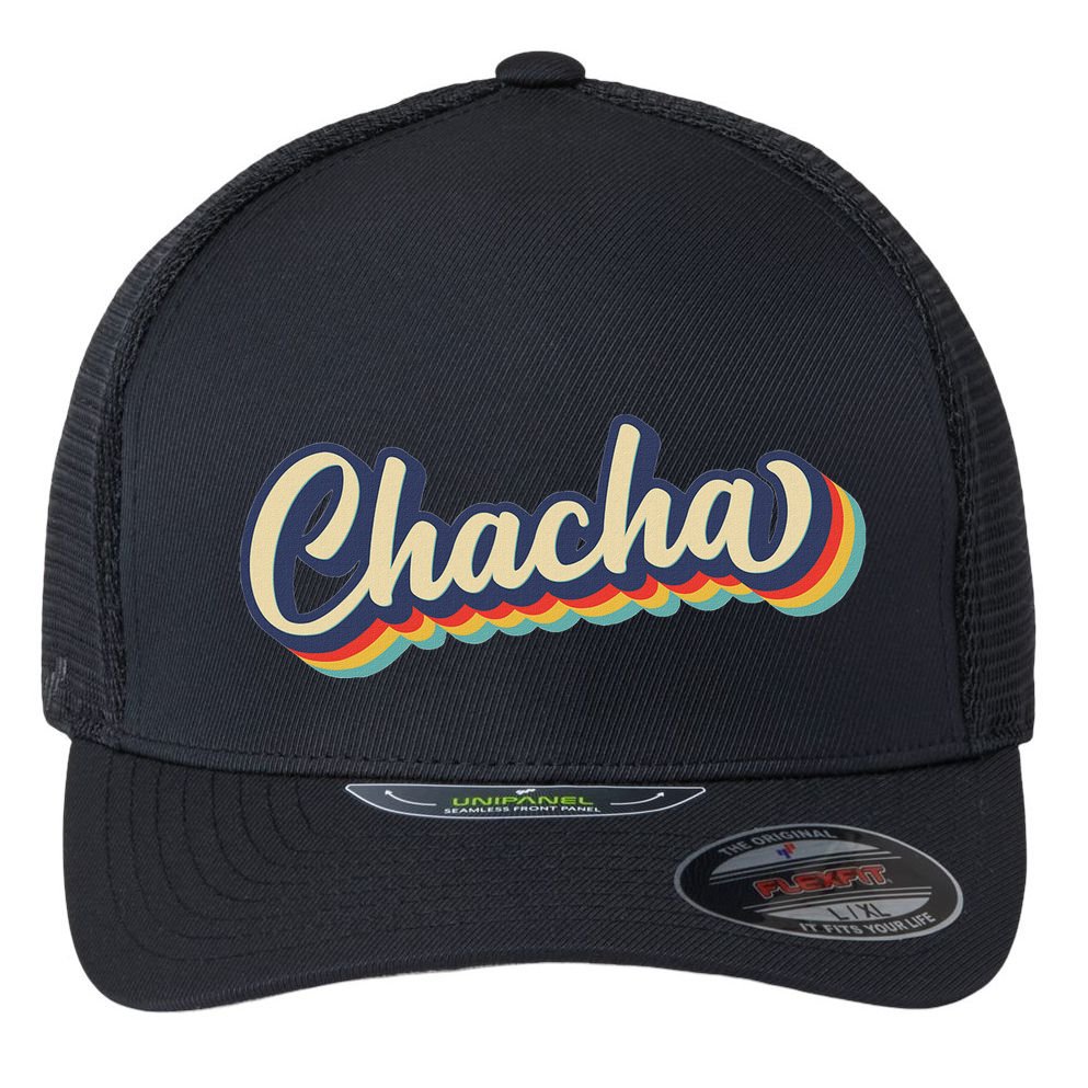 Retro Chacha FatherS Day Flexfit Unipanel Trucker Cap