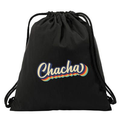 Retro Chacha FatherS Day Drawstring Bag