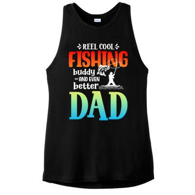 Reel Cool Fishing Buddy And Even Better Dad Fathers Day Cute Gift Ladies PosiCharge Tri-Blend Wicking Tank