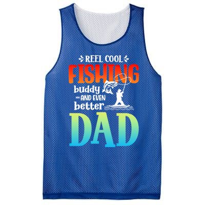 Reel Cool Fishing Buddy And Even Better Dad Fathers Day Cute Gift Mesh Reversible Basketball Jersey Tank