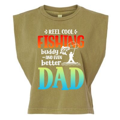 Reel Cool Fishing Buddy And Even Better Dad Fathers Day Cute Gift Garment-Dyed Women's Muscle Tee